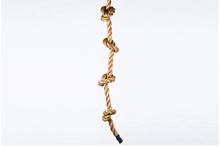 Premium Knotted Climbing Rope - 100% Natural Manila Hemp - Perfect for Rock Climbing, Tree Climbing & Outdoor Adventures