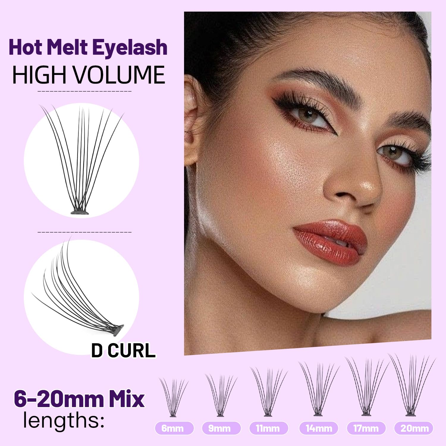 Bodermincer Black & Colored Cluster Lashes 240pcs - 20D/40D DIY Eyelash Extension Kit with D Curl Long Individual Lashes, Faux Mink Lash Clusters (8-22mm) for Professional Salon & Home Use - Perfect for Bridal, Party & Special Occasion Makeup