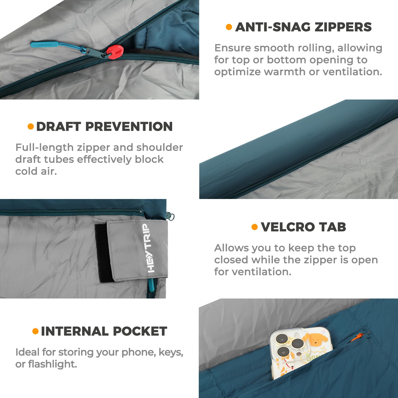 HEYTRIP Double Sleeping Bag with Blanket - Queen Size 2 Person Camping Sleeping Bag for Adults & Couples, 20°F Warm Weather - Perfect for Backpacking, Hiking, and Outdoor Adventures