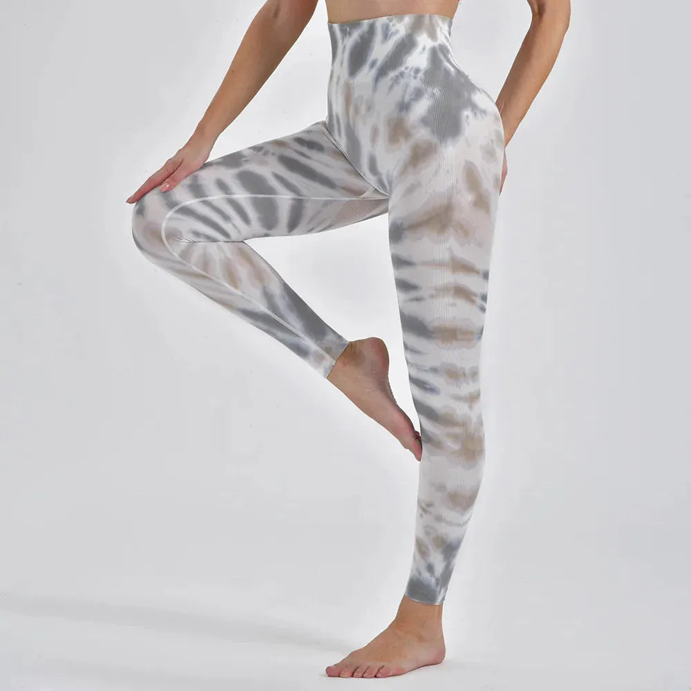 Tie Dye Seamless Yoga Pants for Women - High Waist Workout Leggings, Gym & Fitness Tights, Push Up Sports Clothing | Perfect for Yoga, Running & Casual Wear