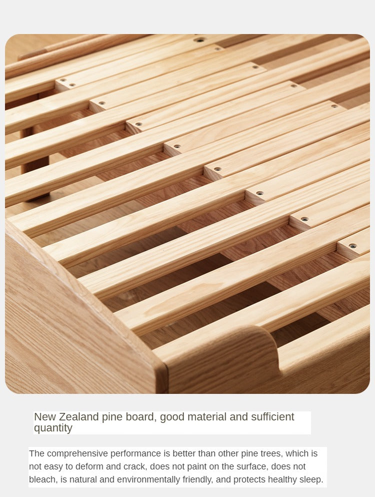 Expandable Solid Oak & Beech Wood Toddler Bed – Adjustable from 57in (145cm) to 80.7in (205cm) – Perfect for Growing Kids & Small Bedrooms