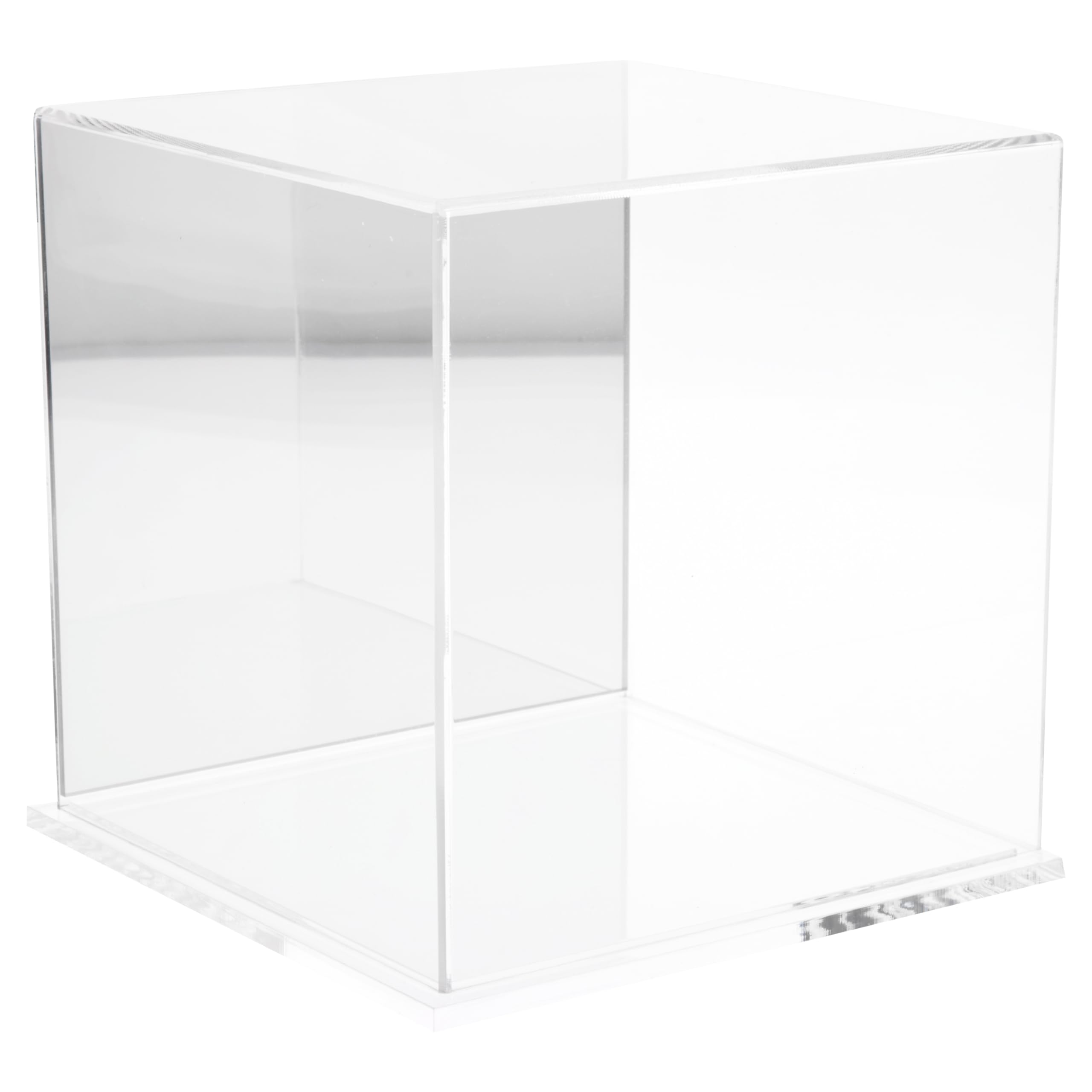 8x8x8 Inch Clear Acrylic Display Case with Mirror Back & Base - Perfect for Collectibles, Jewelry, and Retail Merchandise Display