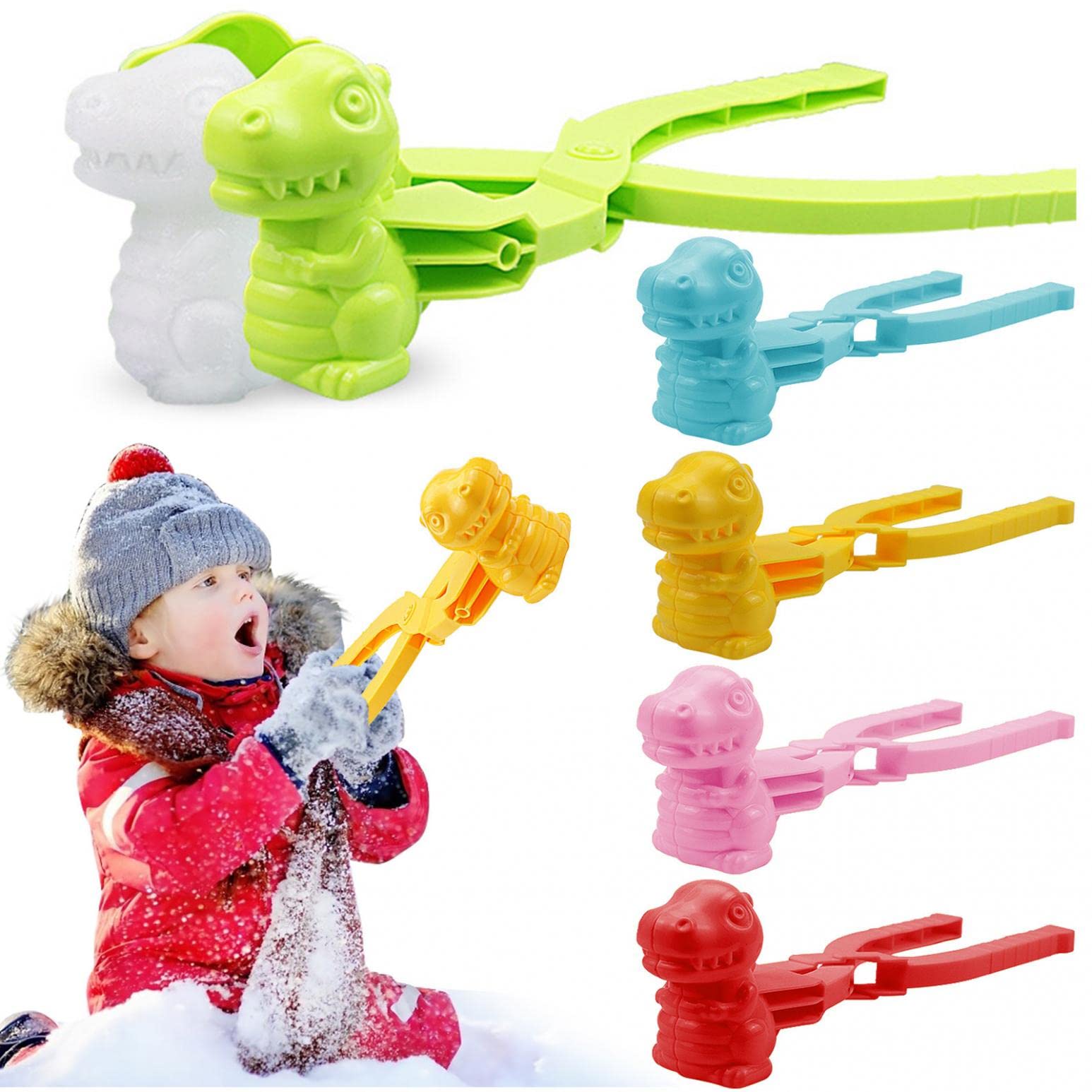 Dinosaur Snowball Maker Toy - Fun Outdoor Winter Game for Kids & Adults | Cartoon Snow Sand Mold for Snowball Fights, Backyard Play & Family Activities