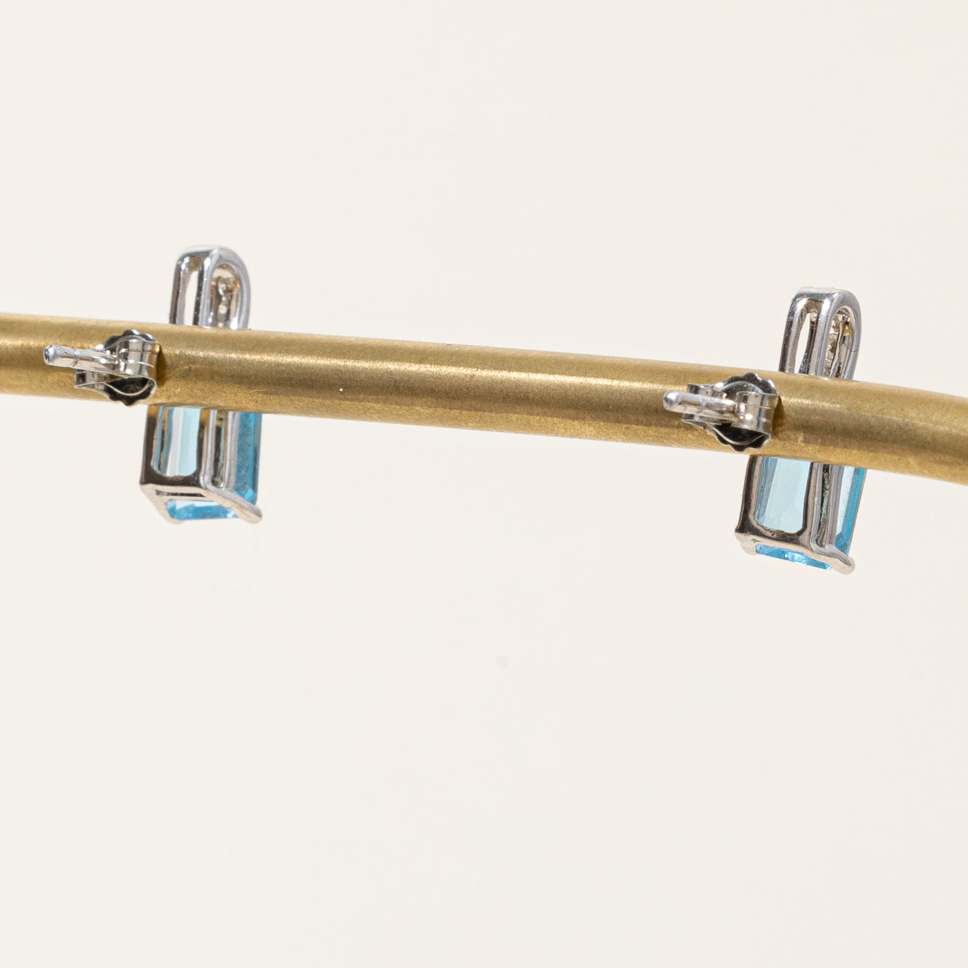 Blue Topaz and Diamond Earrings for Women - 2.20 Carat Total Weight with 0.08ctw Diamonds - Sterling Silver Dangle Earrings for Wedding, Anniversary & Gift Giving