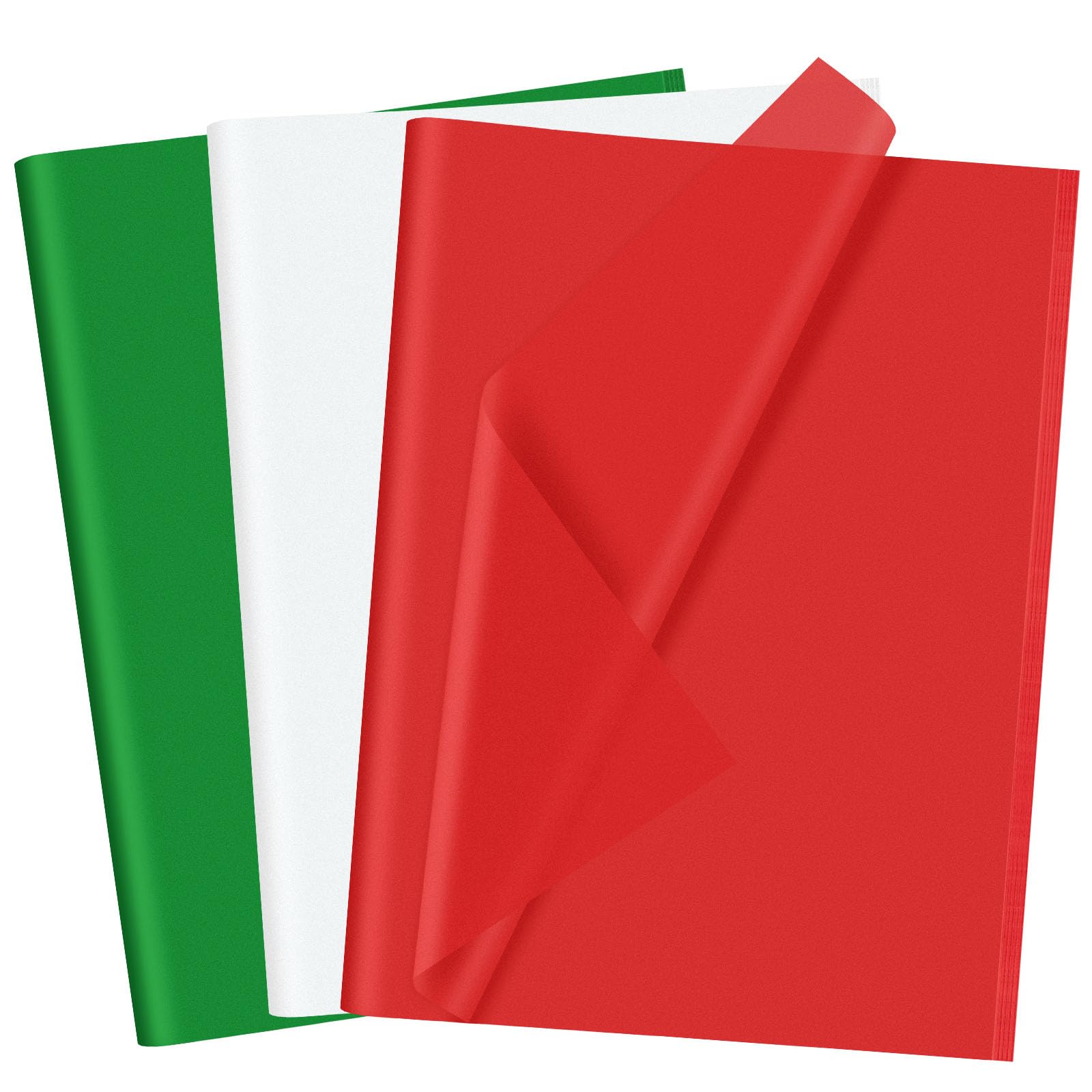 60 Sheets Christmas Tissue Paper - Multicolor Holiday Gift Wrapping Paper for DIY Crafts, Party Decor (Red/Green/White) | Perfect for Christmas Presents, Tree Decorations & Festive Party Supplies