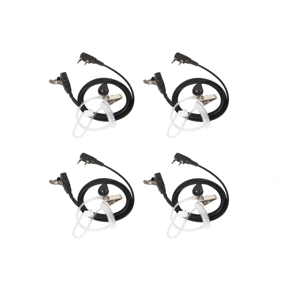 Air Acoustic Tube Earpiece Throat Mic Headset for Baofeng UV5R & BF-888s Two-Way Radios - Clear Communication for Security, Construction & Outdoor Activities