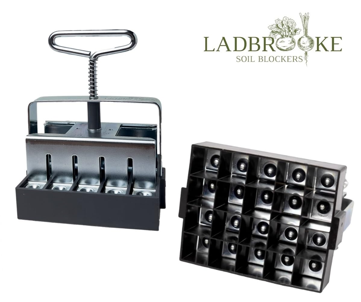 Ladbrooke Authentic Soil Block Maker Micro 20 - Handheld Soil Blocker for Seed Starting | Made in England | Perfect for Home Gardening & Organic Farming