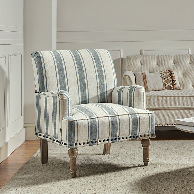 Lecce Armchair - Modern Upholstered Accent Chair for Living Room, Bedroom & Office - Comfortable Lounge Seating with Sturdy Wooden Legs