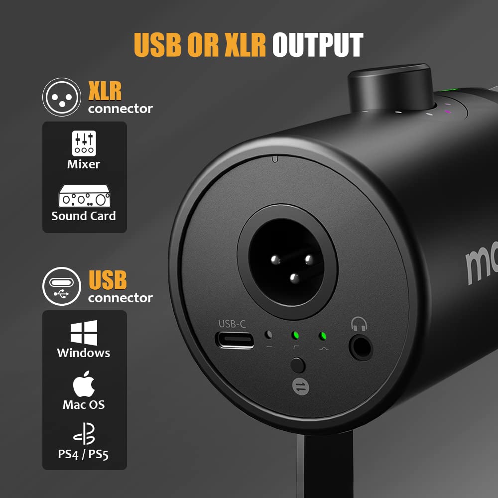 MAONO PD400X Professional Dynamic Podcast Microphone & AU-MH601 Studio Monitor Headphones Bundle - Perfect for Podcasting, Live Streaming, Music Recording, YouTube Videos & Home Studio Setup