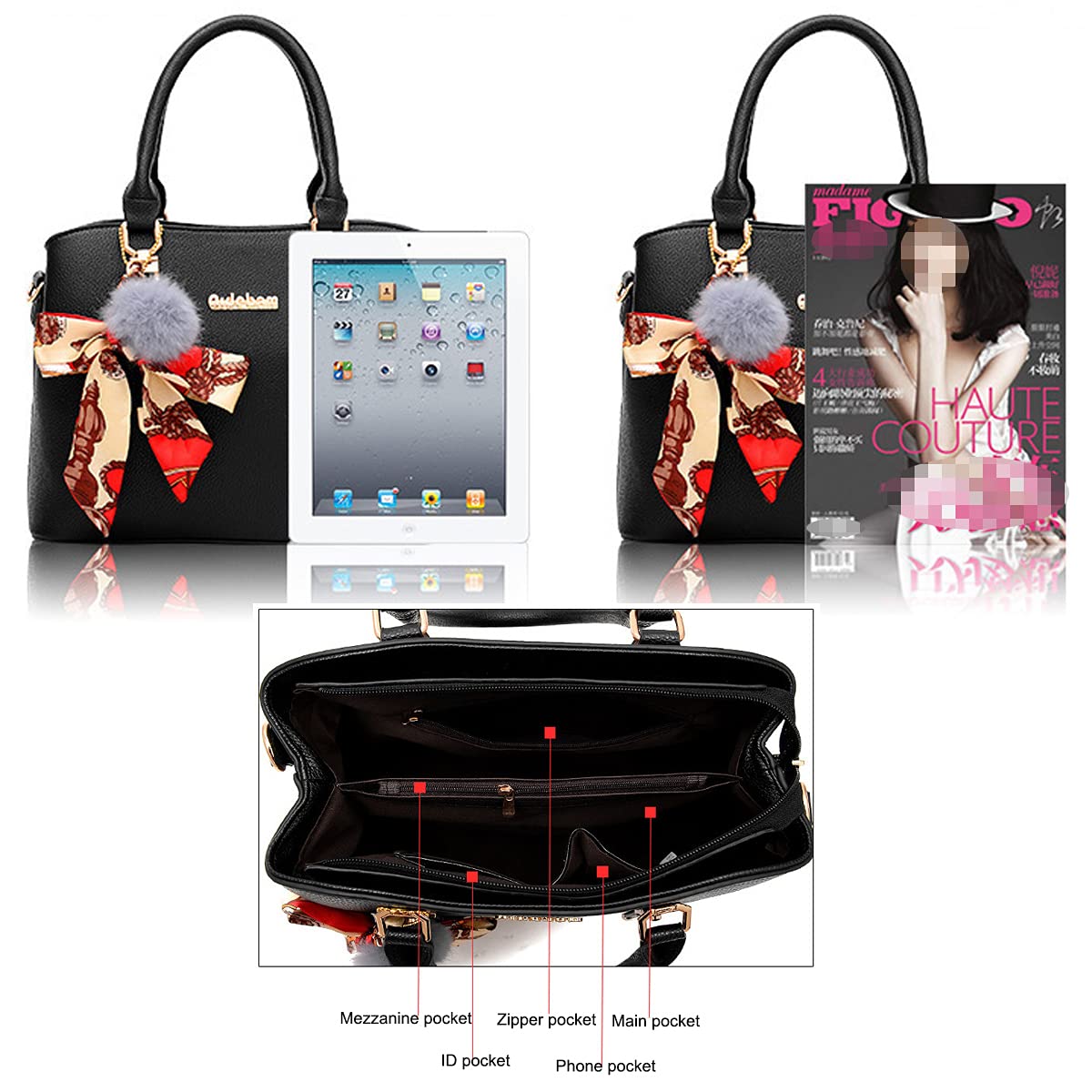 Stylish Women's Satchel Purses & Handbags - Shoulder Tote Bags, Crossbody Bags & Wallets Set | Perfect for Work, Travel & Everyday Use