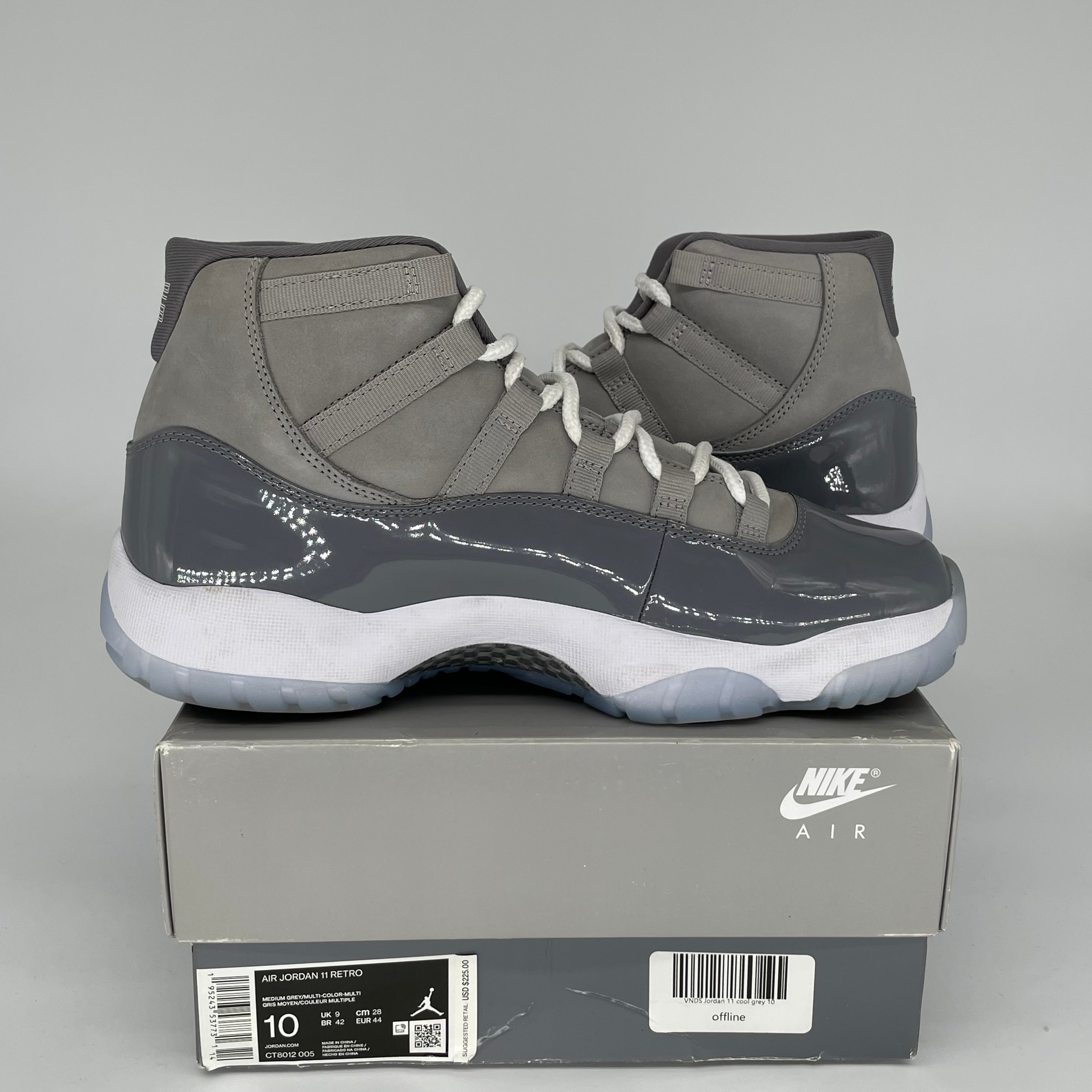 AIR JORDAN 11 Retro Cool Grey Basketball Shoes Men's Size 10 (CT8012-005) - Perfect for Sneaker Collectors & Court Performance