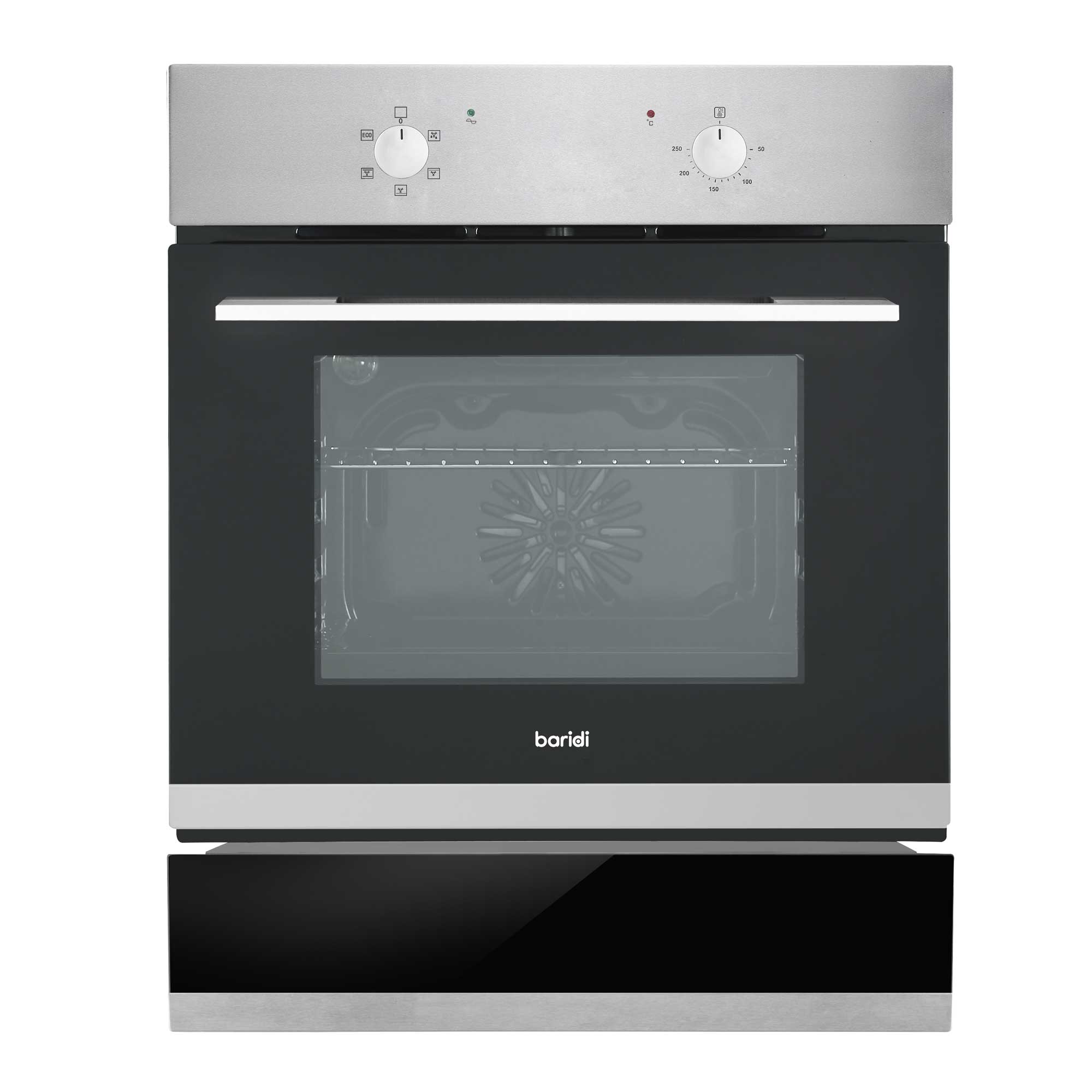 Baridi 60cm 4-Function Fan Assisted Oven with 60cm Warming Drawer Bundle - Stainless Steel DH233 | Perfect for Baking, Roasting & Food Warming in Modern Kitchens