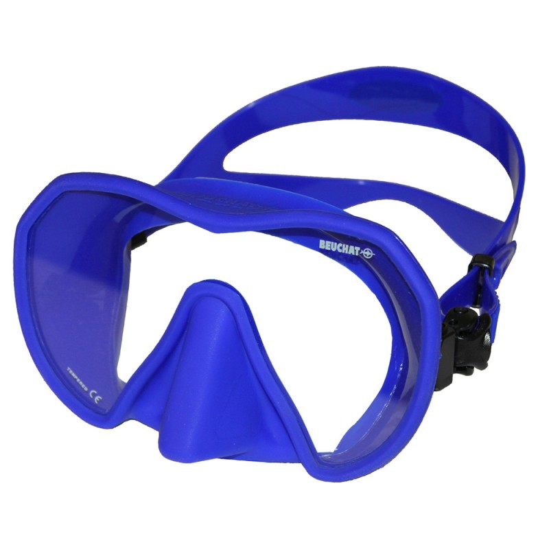 Beuchat Maxlux S Ultra Blue Spearfishing Mask - High-Performance Scuba Diving Goggles for Clear Underwater Vision | Perfect for Freediving, Snorkeling, and Ocean Exploration