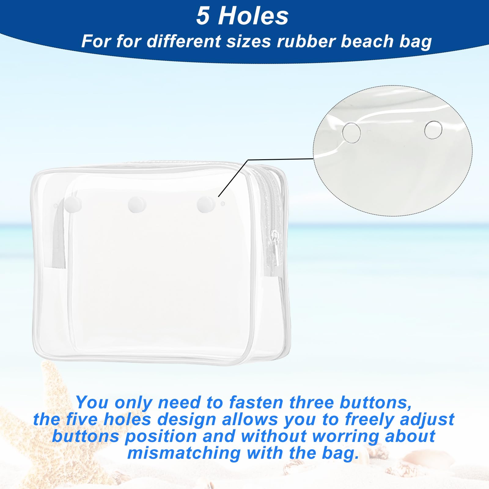 Clear Insert Bag for Beach Tote - Waterproof Travel Organizer Pouch for Cosmetics, Toiletries & Makeup Brushes | Perfect for Beach Vacations, Gym Bags & Travel Essentials Storage