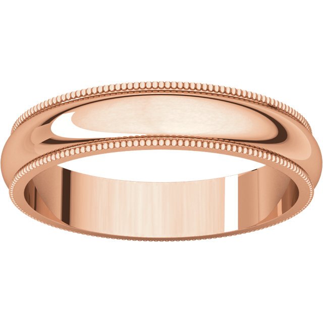 14K Gold 4mm Milgrain Wedding Band for Women - Elegant & Timeless Bridal Ring for Engagement, Anniversary & Special Occasions