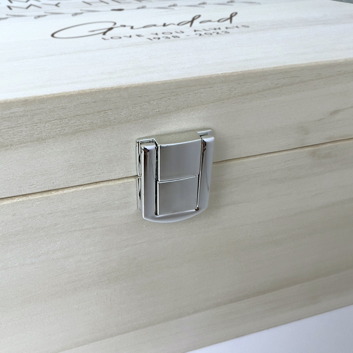 Personalized Luxury Square Wooden Keepsake Memory Box - Engraved Custom Message Gift for Wedding, Anniversary & Special Occasions - Perfect for Jewelry, Photos & Sentimental Treasures