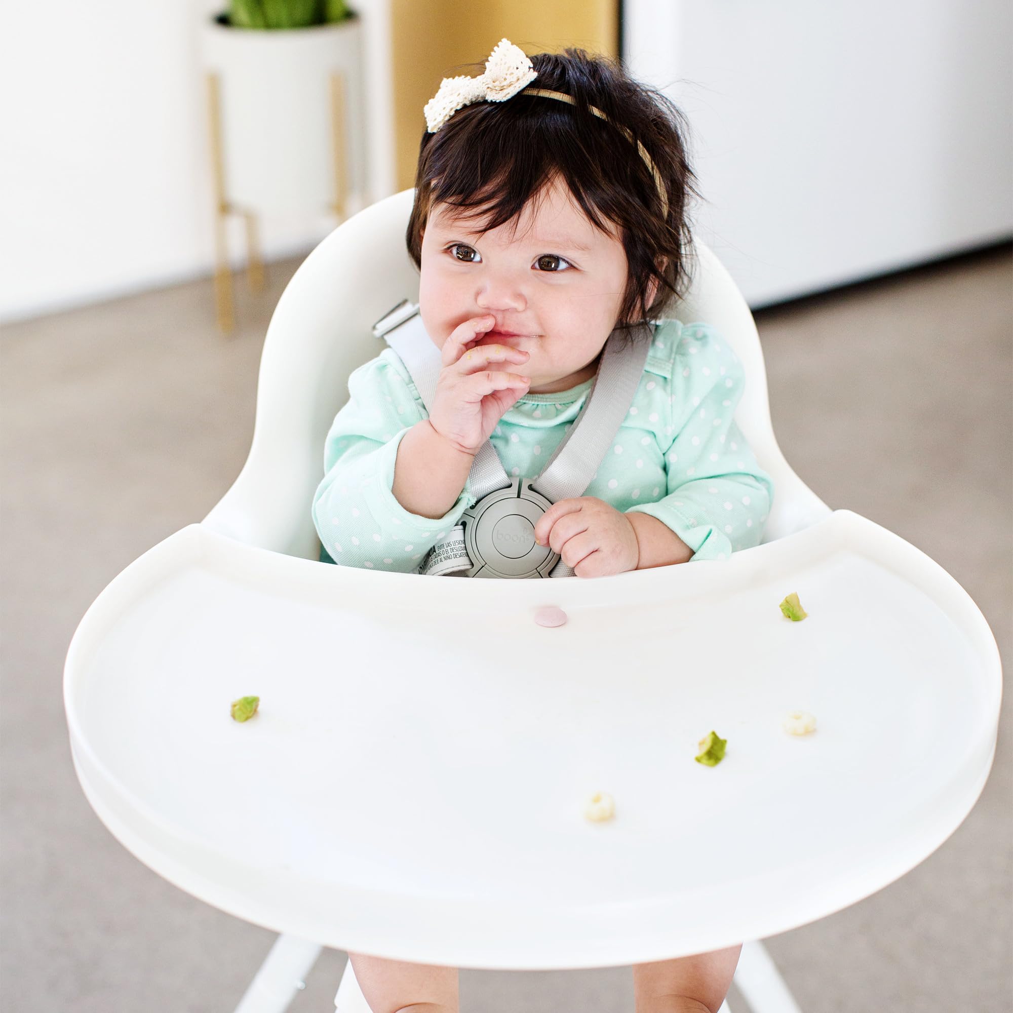 Boon Grub High Chair Tray Replacement - Dishwasher Safe Baby Feeding Tray for Boon Grub High Chair - Extra Wide White Baby Food Tray for Toddlers - Perfect for Messy Meals & Snack Time at Home or Daycare