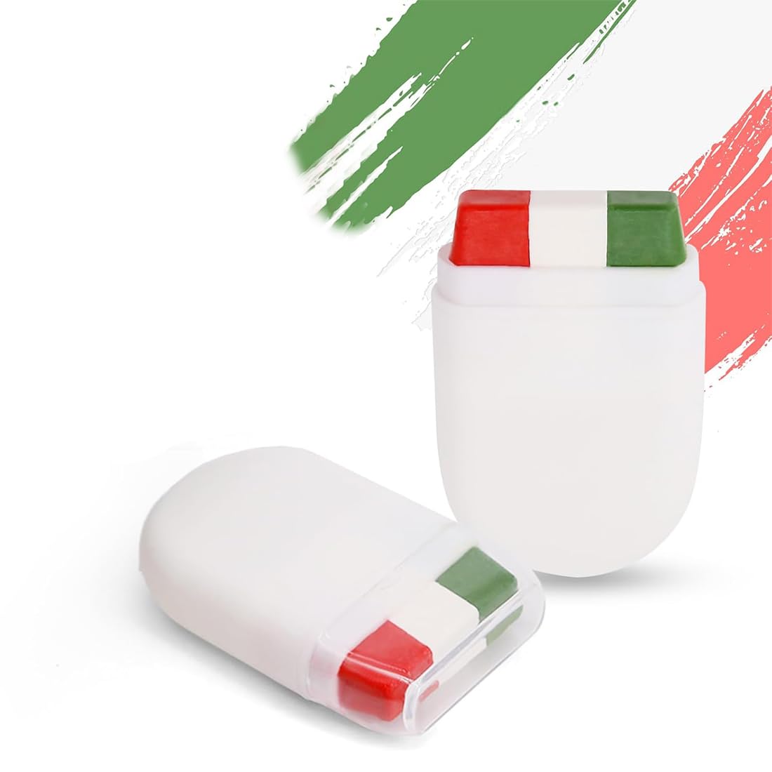 2pcs Makeup Pencils - Red, White & Green for Football & Euro 2024 Championship Party Decorations | Face Painting, Costume Accessories, Sports Fan Events