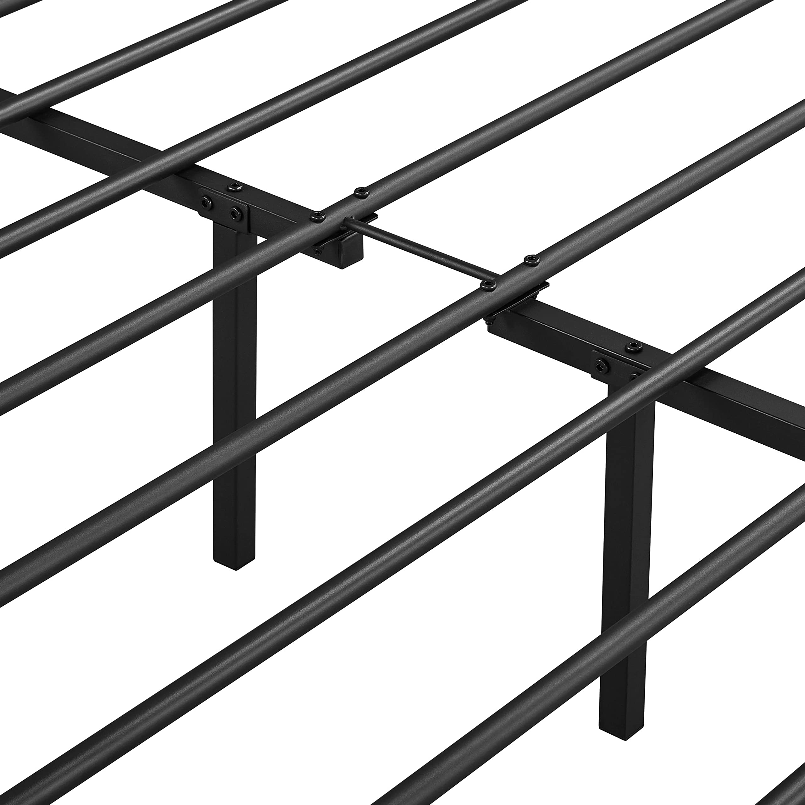 Yaheetech King Size Metal Bed Frame with Headboard and Footboard - Sturdy Mattress Foundation with Under Bed Storage Space in Black - Perfect for Master Bedroom, Guest Room, and Dormitory