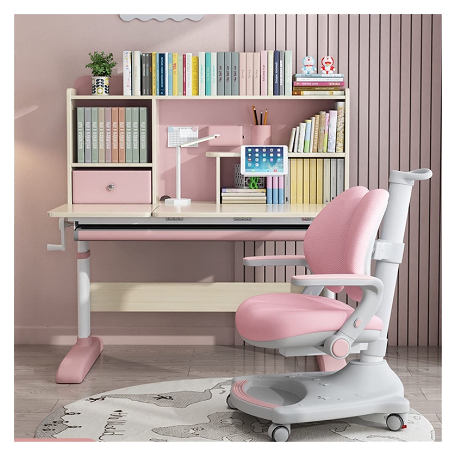Adjustable Kids Study Desk & Chair Set for Home Schooling - Ergonomic Children's Writing Table