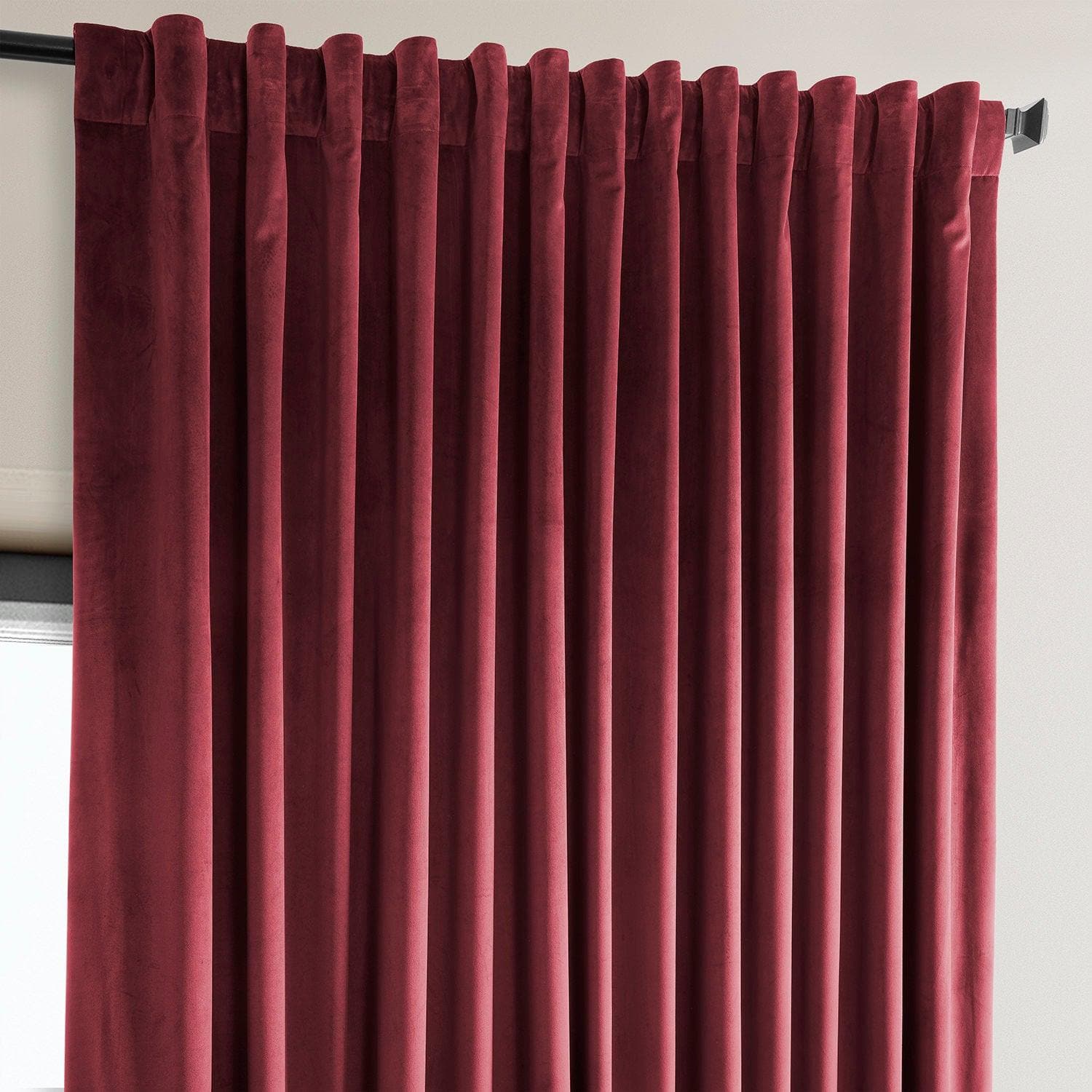 Extra Wide Red Velvet Blackout Curtains for Movie Theater & Home Cinema - Heritage Plush Room Darkening Drapes for Bedroom & Living Room