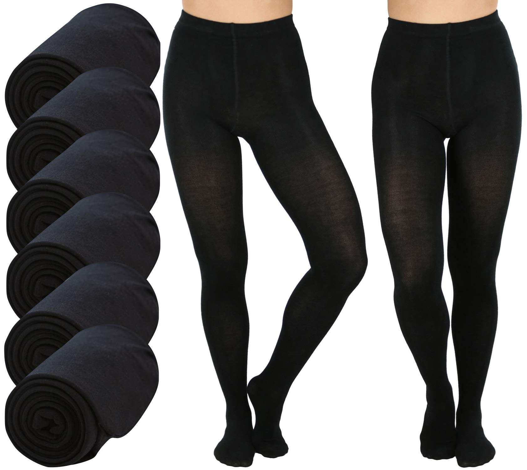 ToBeInStyle Women's Warm Acrylic Blend Winter Tights - Pack of 6 or Single - Perfect for Cold Weather, Layering & Everyday Comfort
