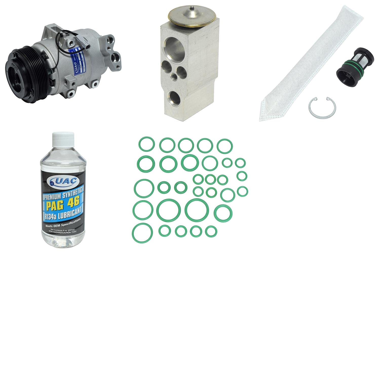 HVAC A/C Compressor Replacement Kit - Compatible with Multiple Car Models | High Performance Auto AC System Repair Kit | Perfect for DIY Mechanics & Professional Technicians | Ideal for Vehicle Air Conditioning Maintenance & Repair