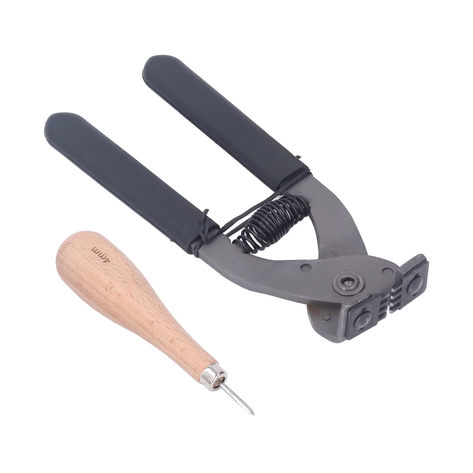 4mm 4 Teeth Leather Hole Punch Tool - High Hardness Leather Craft Stitching Punch for DIY Leatherworking, Belts, Wallets & Bags Making