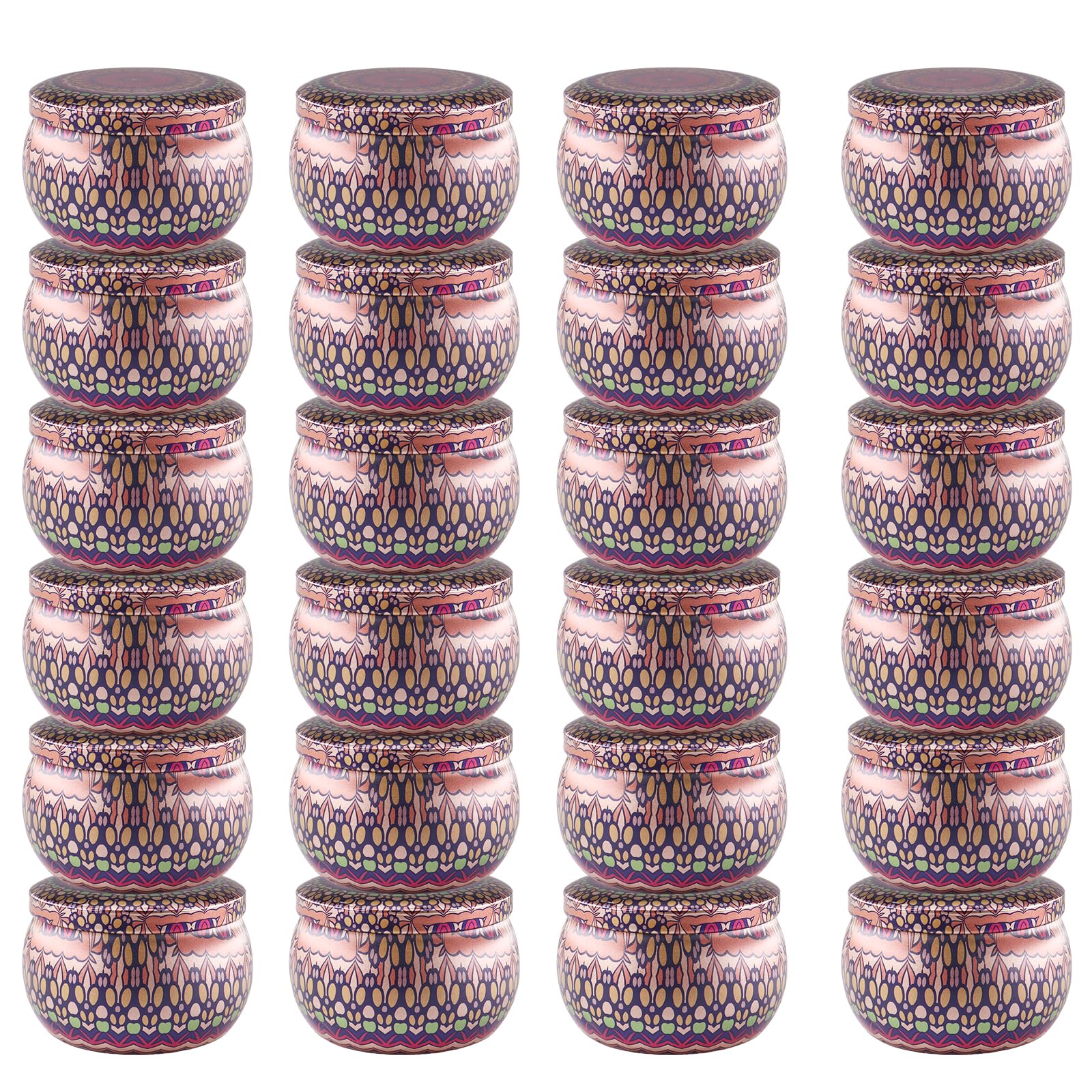 TOKSEO 24-Pack 4 oz Metal Candle Tin Cans - Round Containers for DIY Candle Making, Arts & Crafts, Storage & Holiday Gifts - Perfect for Homemade Candles, Wedding Favors & Christmas Decorations