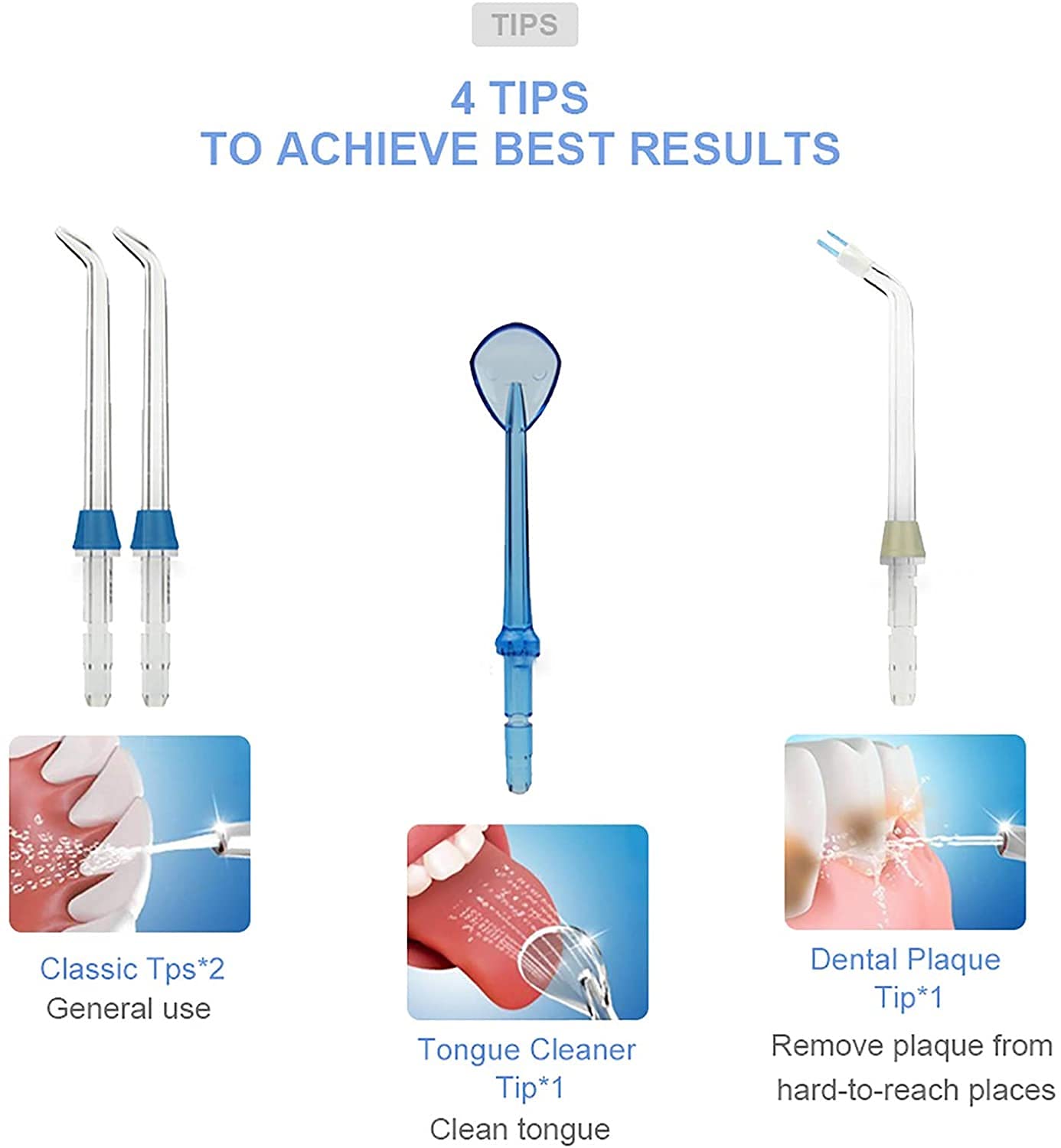 Portable Water Flosser for Teeth Cleaning - Rechargeable Dental Oral Irrigator with 3 Modes, 4 Jet Tips & 200ml Detachable Tank - Waterproof Teeth Cleaner for Home, Travel & Daily Oral Care (White)