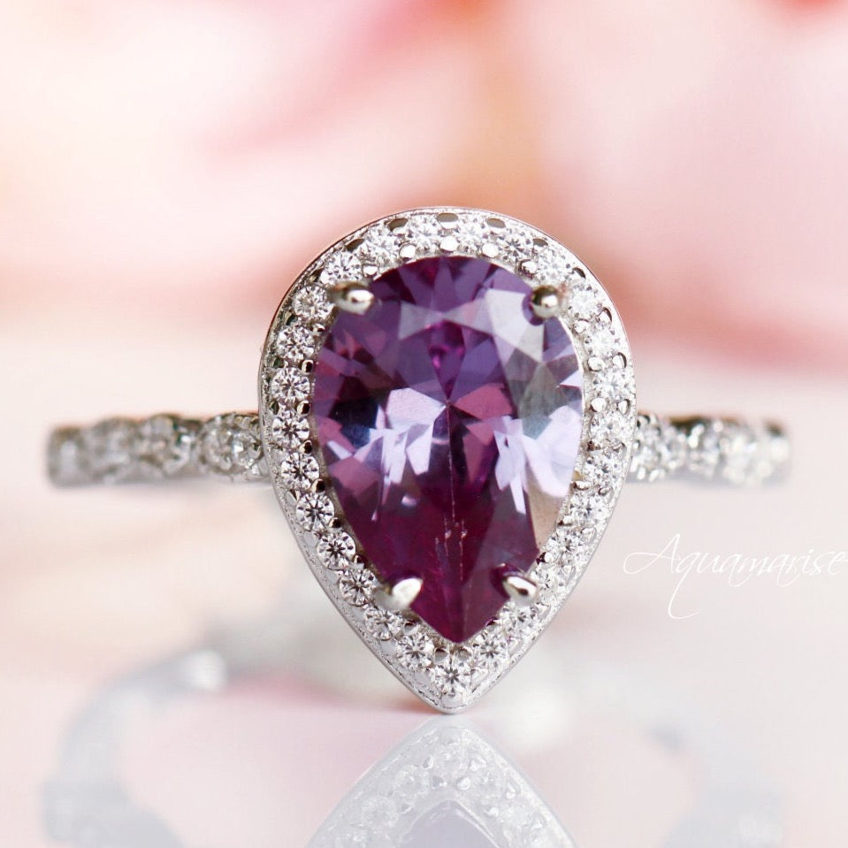 Exquisite Alexandrite Ring in Sterling Silver | Color Changing Gemstone Jewelry for Women | Perfect for Engagement, Anniversary & Special Occasions