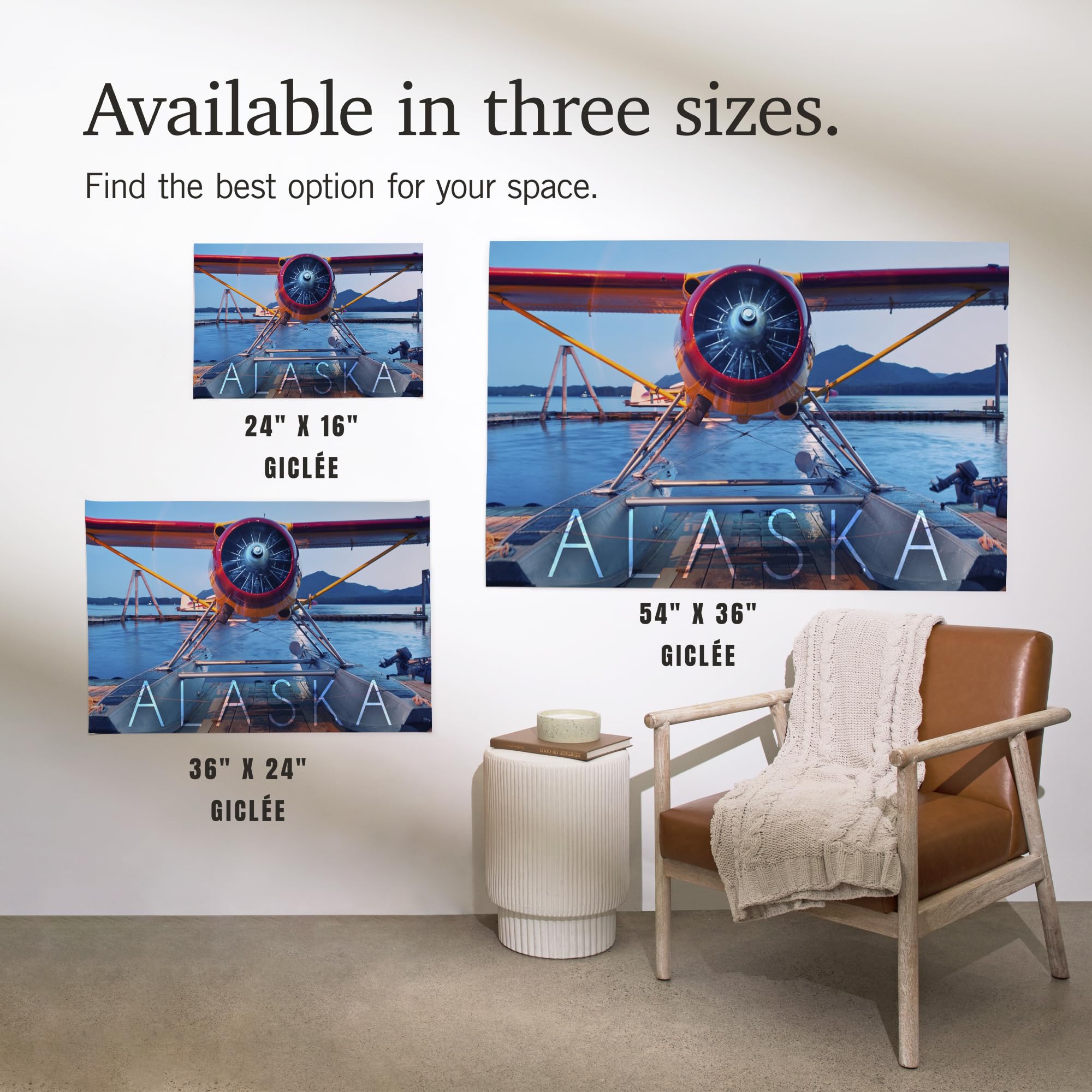Lantern Press 16x24 Inch Giclee Art Print - Alaska Float Plane Wall Decor - Premium Canvas Artwork for Living Room, Bedroom & Office Decoration