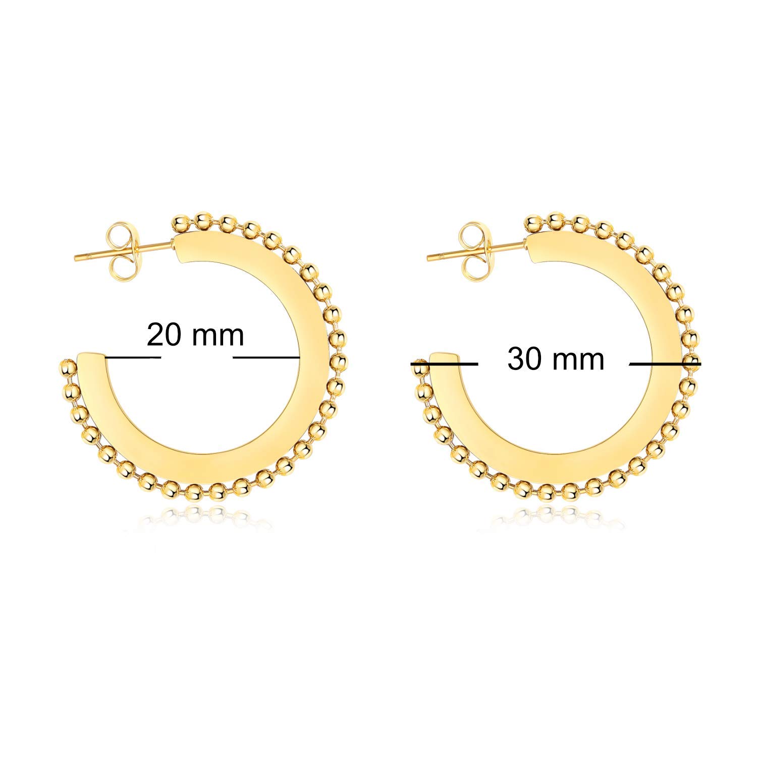 Chunky Thick Gold Hoop Earrings for Women - Hypoallergenic Stainless Steel Dangle Hoops - Medium Size Open Hoop Earrings for Sensitive Ears - Perfect for Parties, Weddings & Everyday Wear