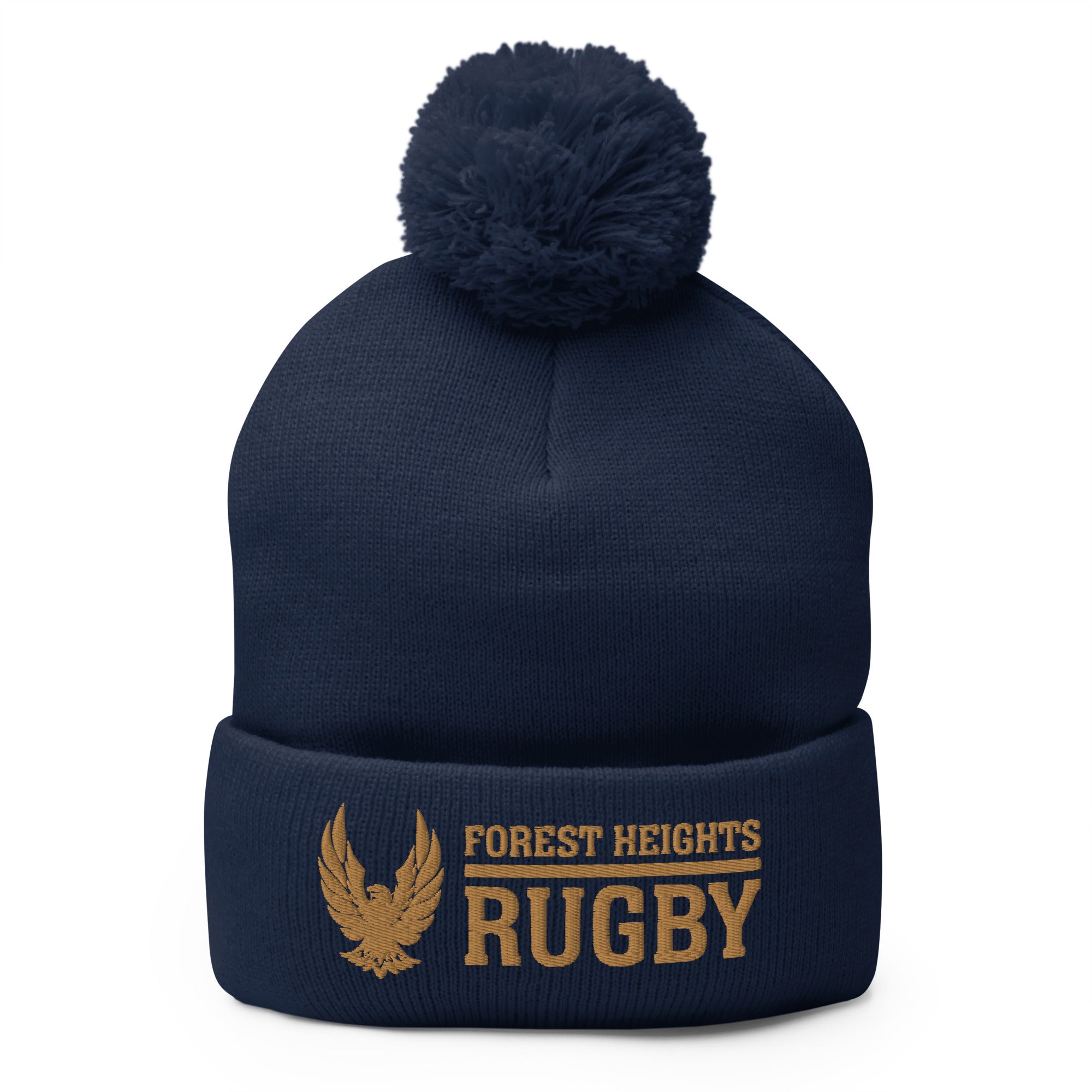 GHFH Rugby Pom Beanie - Warm Winter Knit Hat for Men & Women - Perfect for Rugby Games, Outdoor Sports & Cold Weather Activities