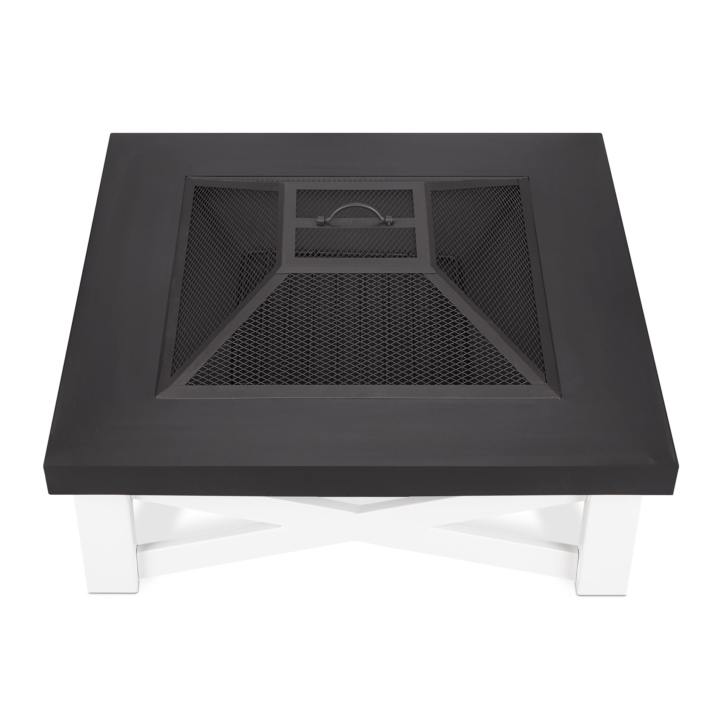Real Flame Austin Fire Pit - Wood Burning & Freestanding Outdoor Fire Pit with Spark Screen, Log Poker & Storage Cover - Perfect for Backyard, Patio & Camping Gatherings