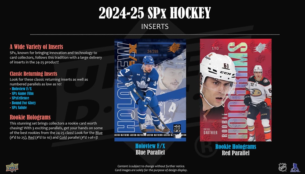2024-25 Upper Deck SPx Hockey Hobby Box - Premium Collectible Trading Cards for NHL Fans - Perfect for Collectors, Investors & Fantasy Sports Enthusiasts