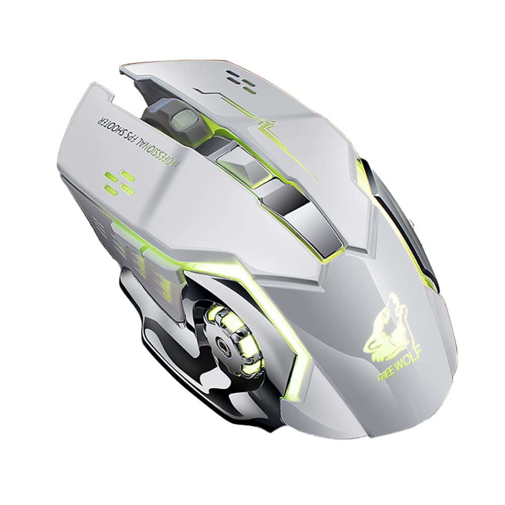 OSALADI Wireless Mouse - Ergonomic Optical USB Computer Mouse for Laptop, PC, Mac - Electroplated Finish for Office, Home & Gaming Use