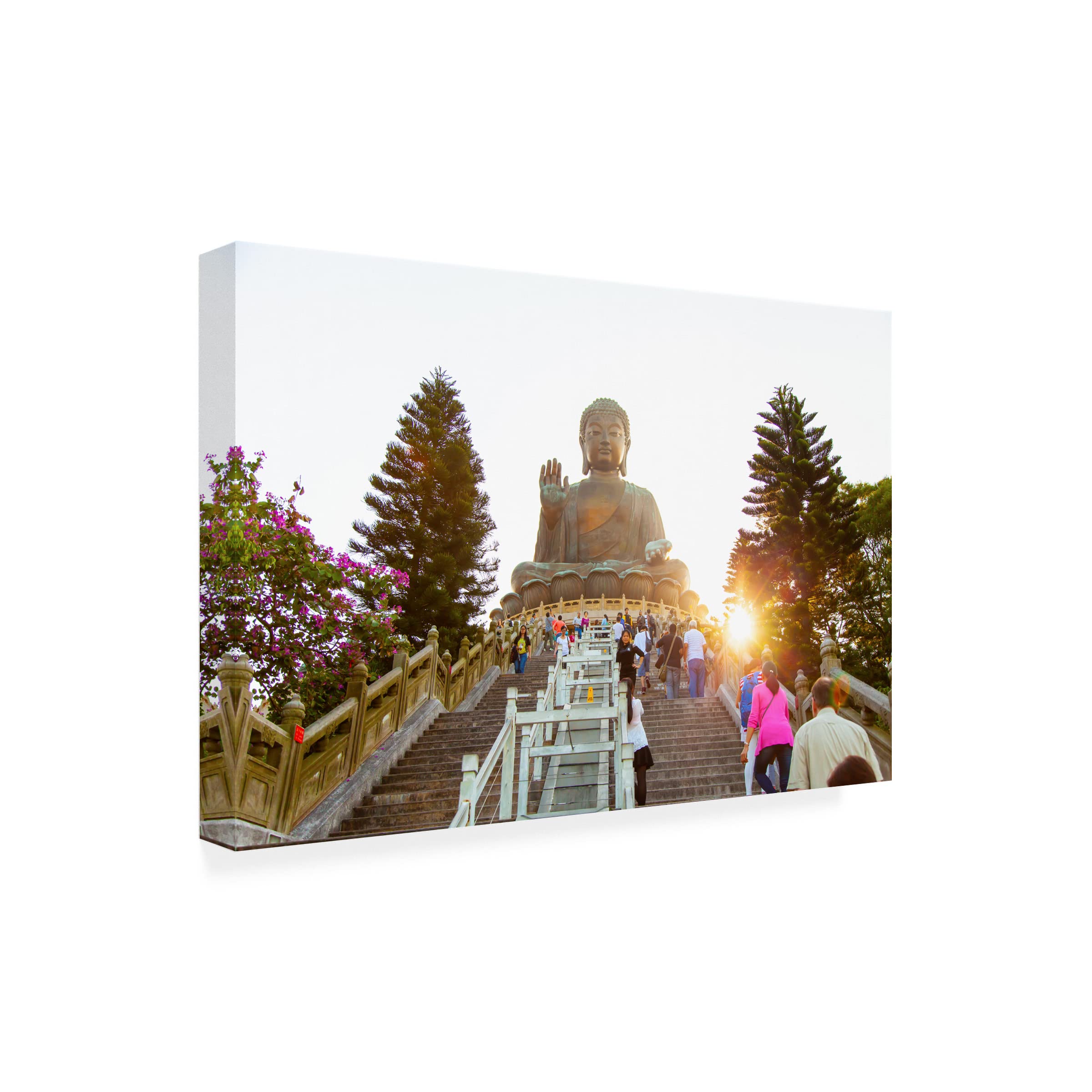 Ben Heine 'Buddha Temple 1' Canvas Wall Art Print - Modern Spiritual Home Decor for Living Room, Bedroom & Meditation Space