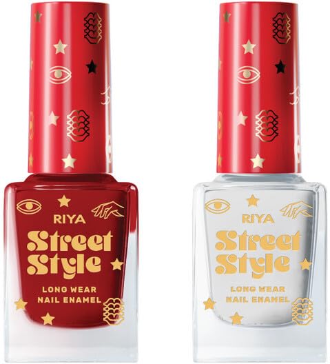 Long-Lasting Street Style Nail Polish - 12ml Cherry Red & Bright White Duo Pack | Perfect for Everyday Wear & Special Occasions