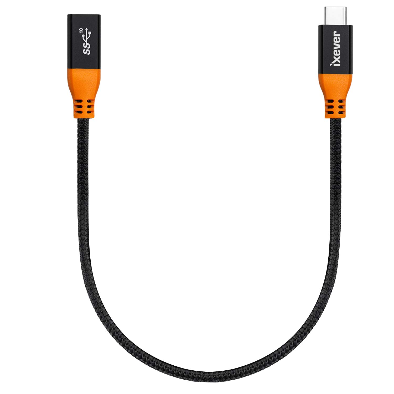Premium 1ft USB Type C Extension Cable - USB-C Male to Female Extender (Gen 2 10Gbps) for Fast Charging & Data Transfer - Compatible with MacBook Pro, Nintendo Switch, Google Pixel 3/2 XL - Perfect for Gaming, Office & Travel Use