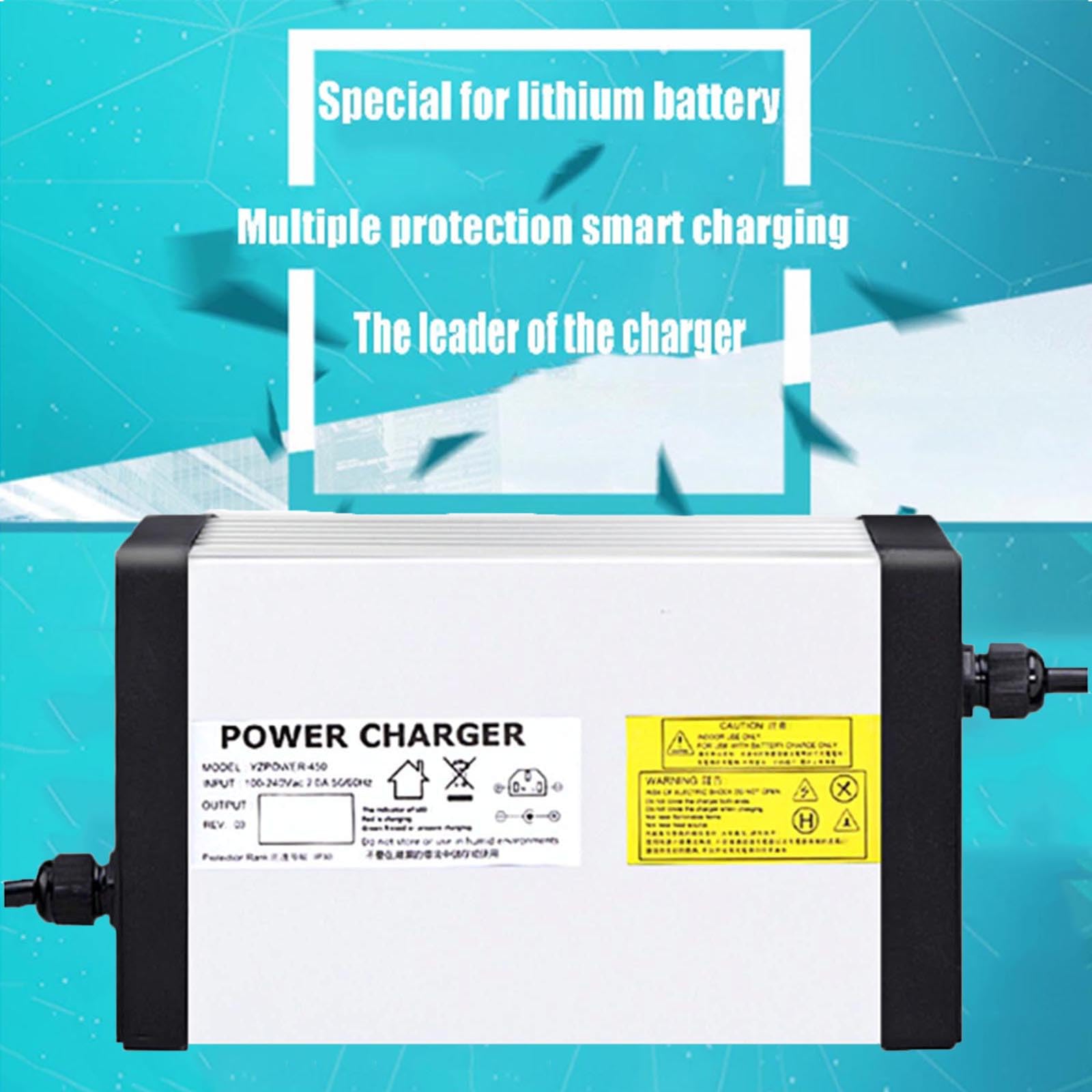 58.4V 15A Smart Fast Lithium Battery Charger for 48V 16S Li-ion Batteries - Perfect for Electric Bikes, Scooters, and Power Tools Charging