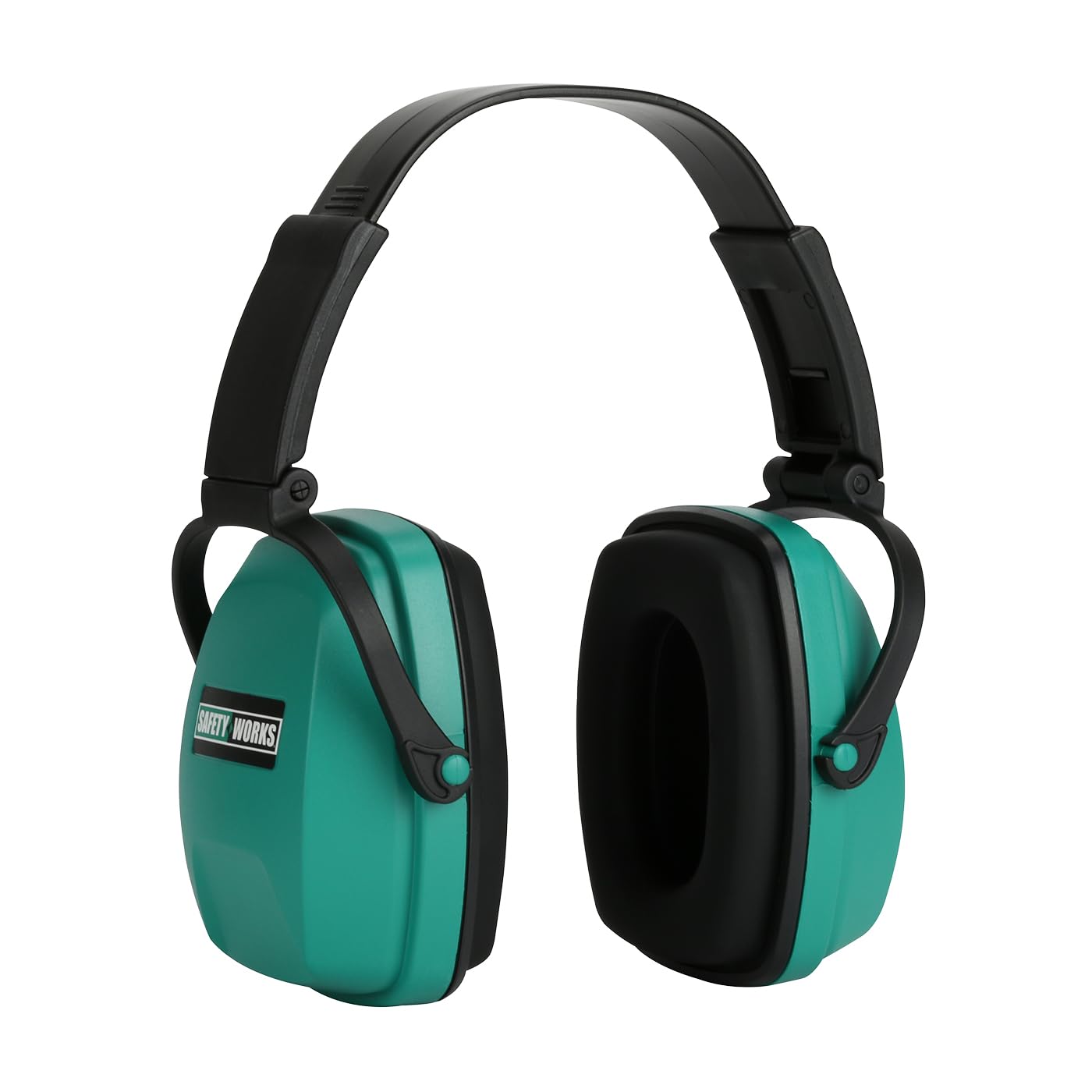 Safety Works SWX00115 Foldable Earmuffs - Noise Reduction Hearing Protection for Shooting, Construction & Industrial Work - Adjustable & Lightweight Black Ear Defenders