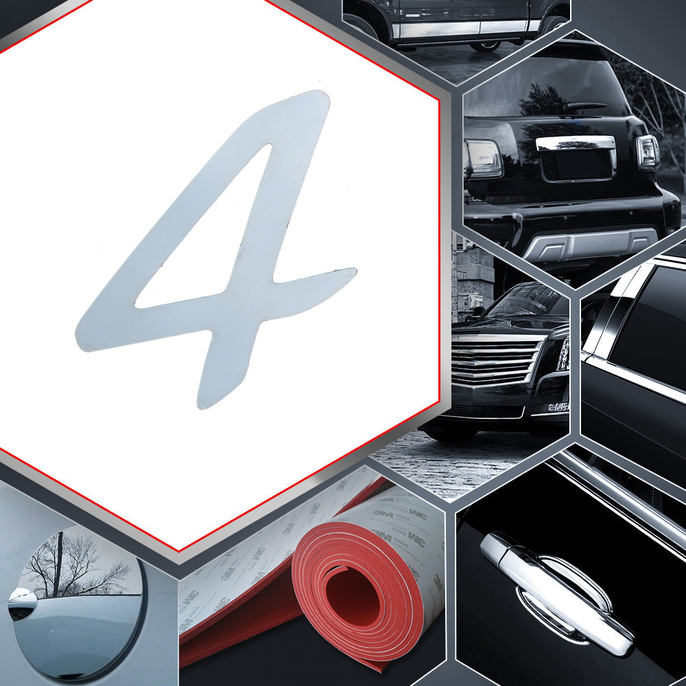 1 PC Stainless Steel Number Decal - Universal Fit for Cars, Trucks & Motorcycles - Durable Metal Emblem for Vehicle Customization & Personalization