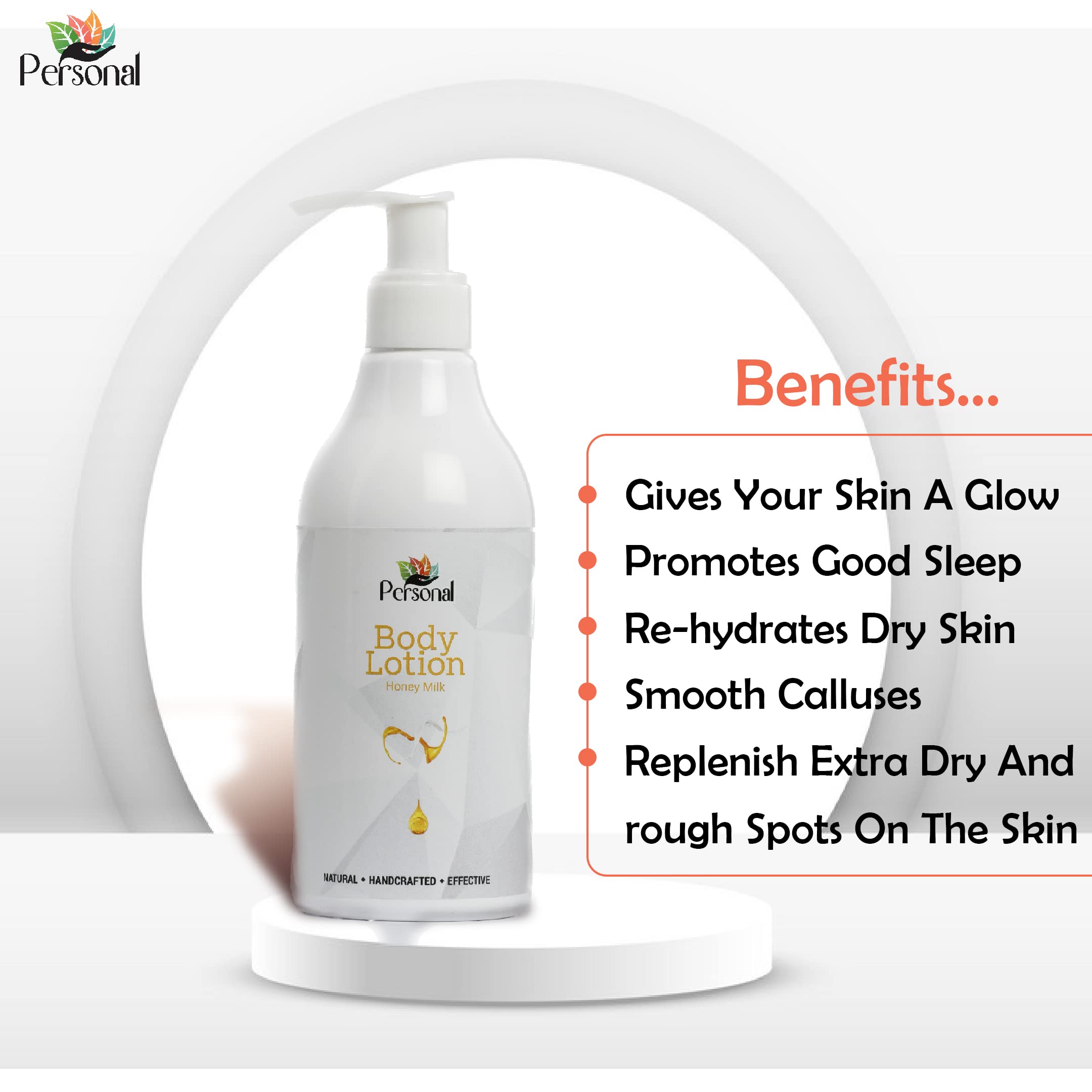 Organic Honey & Milk Body Lotion with Natural Ingredients - Coconut Oil, Shea Butter for Soft, Moisturized & Radiant Skin - 300ml - Ideal for Daily Hydration & Skincare Routine - All Skin Types