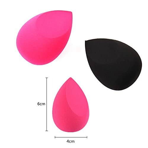 COSLUXE 2-Pack Makeup Sponges - Professional Beauty Blender for Foundation, Concealer & Cream Makeup Application - Soft Pink & Black Cosmetic Sponge Set - Perfect for Daily Makeup, Contouring & Flawless Blending
