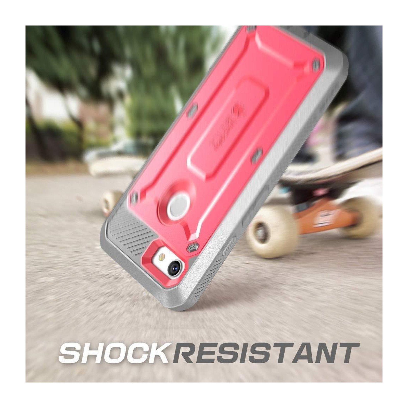 Google Pixel 3 Unicorn Beetle Pro Rugged Holster Case with Built-in Screen Protector - Shockproof & Drop Protection - Pink - Perfect for Outdoor, Work & Extreme Sports