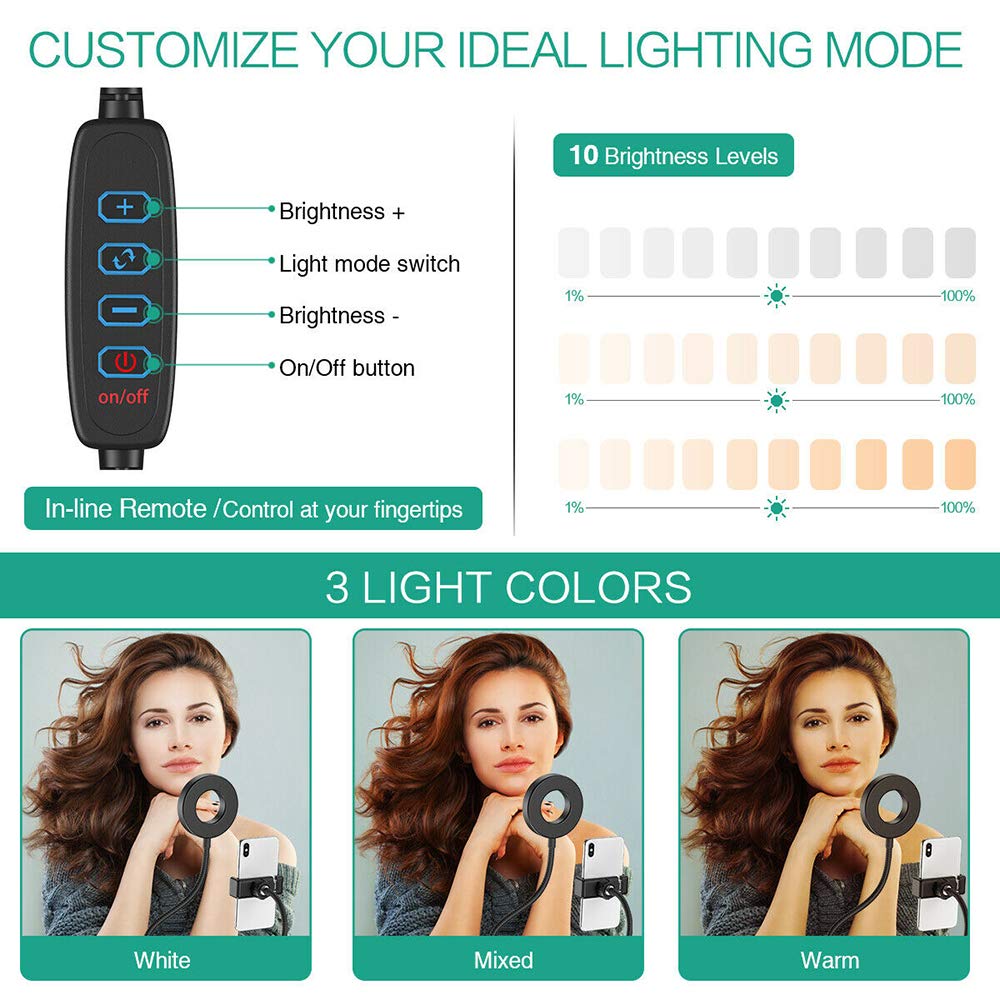 Universal Selfie Ring Light with Adjustable Phone Holder - 10