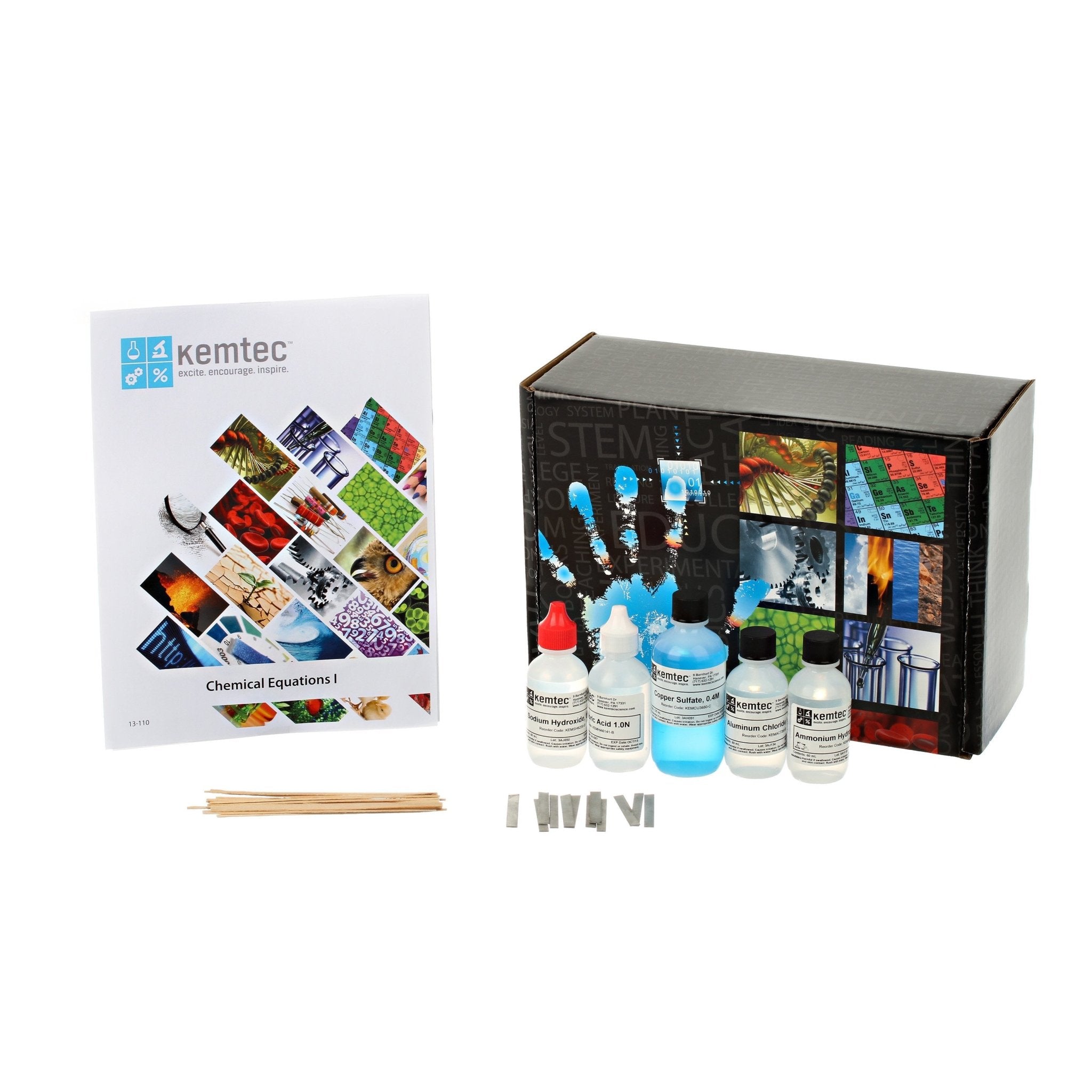 Kemtec Science: Chemical Equations I Kit - Chemistry Lab Experiments for High School & College Students - Perfect for Classroom & Homeschool Science Education