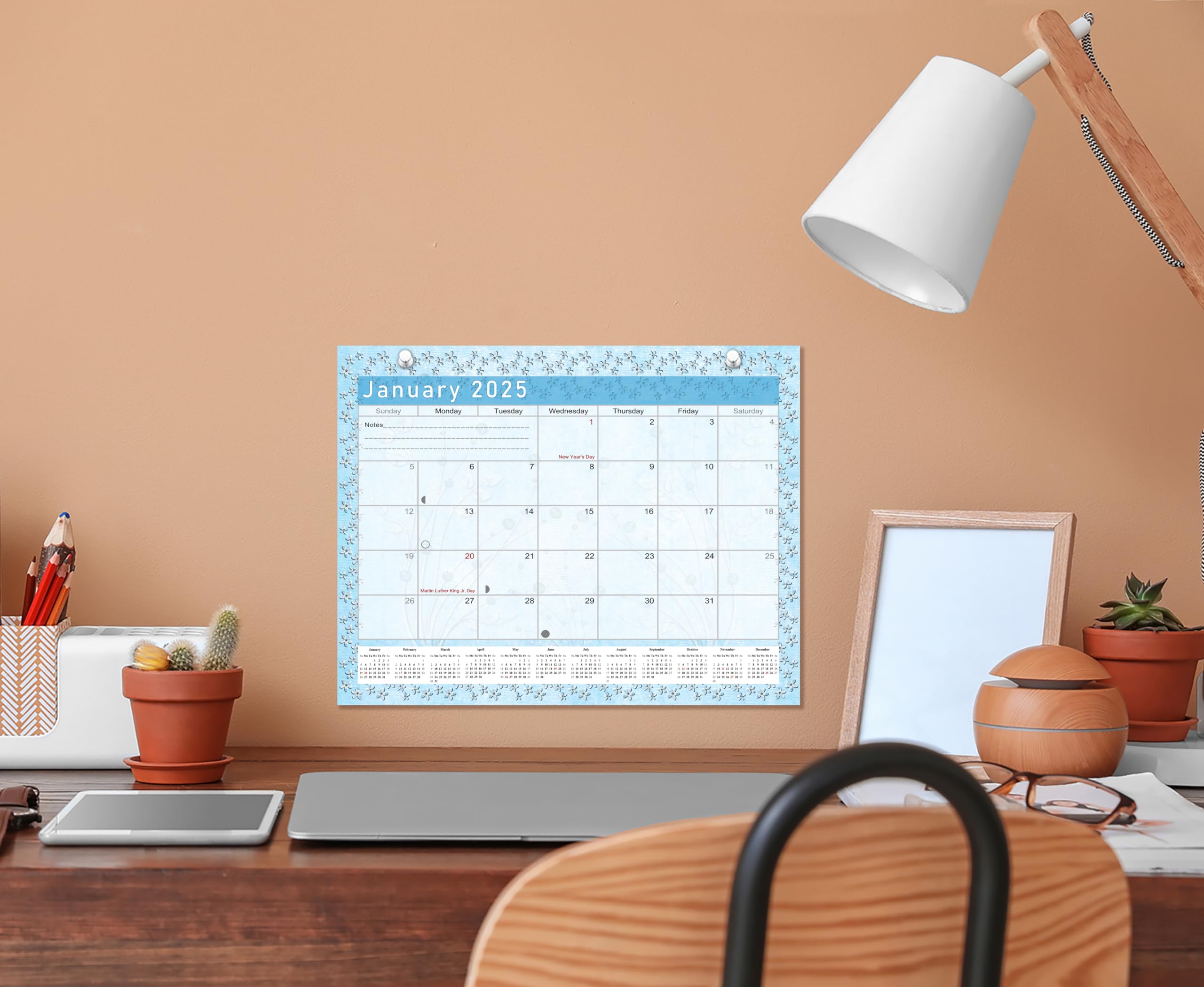 2025 Magnetic Desk Calendar - 12 Month Wall & Desktop Planner with Monthly Pages - Perfect for Office, Home, and School Organization (Edition #18)