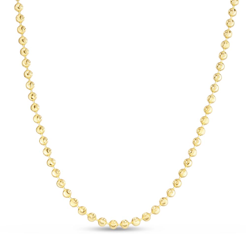 14K Gold 4mm Moon Chain Necklace for Women - Dainty & Elegant Jewelry for Everyday Wear, Gifts & Special Occasions